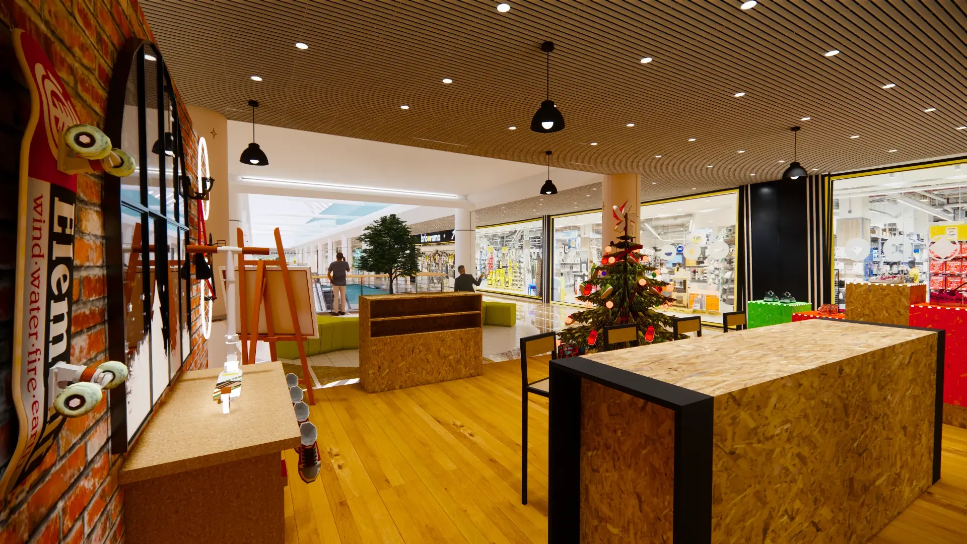 L’atelier ouvert sur la galerie marchande